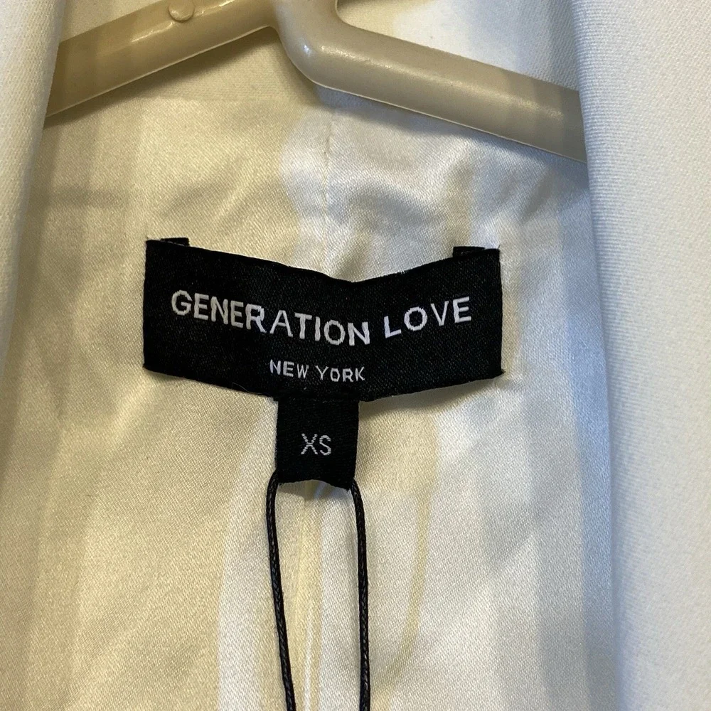 Generation Love Leighton Double Breasted Crepe Blazer XS‎ White SP23332 NEW